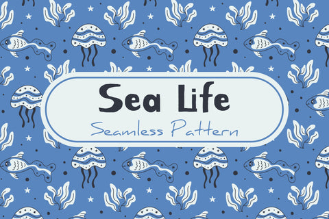 Sea Life Seamless Pattern Digital Pattern Rin Green 