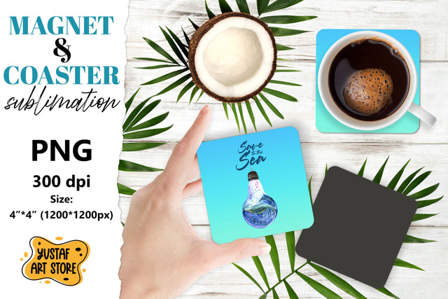 Sea magnet/Sea coaster. Sea sublimation design Sublimation Yustaf Art Store 