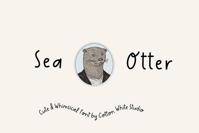 Sea Otter Font Cotton White Studio 