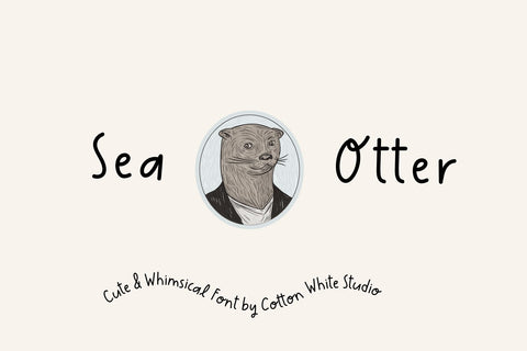 Sea Otter Font Cotton White Studio 
