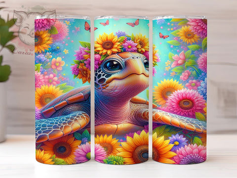 Sea Turtle 20 oz Skinny Tumbler Sublimation Design, Straight & Tapered Tumbler Png, Ocean Beach Tumbler Png, Digital Download PNG Sublimation Lara' s Designs 