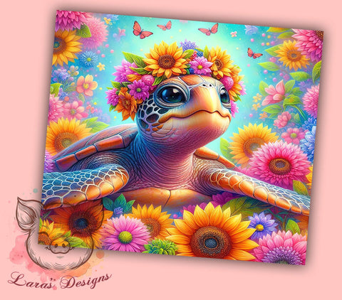 Sea Turtle 20 oz Skinny Tumbler Sublimation Design, Straight & Tapered Tumbler Png, Ocean Beach Tumbler Png, Digital Download PNG Sublimation Lara' s Designs 