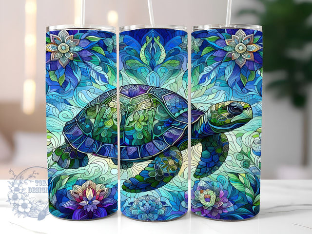 Sea Turtle 20oz Skinny Tumbler, Beach Summer Tumbler Png, Straight & Tapered Tumbler Wrap, Instant Digital Download Sublimation ToriDesigns 