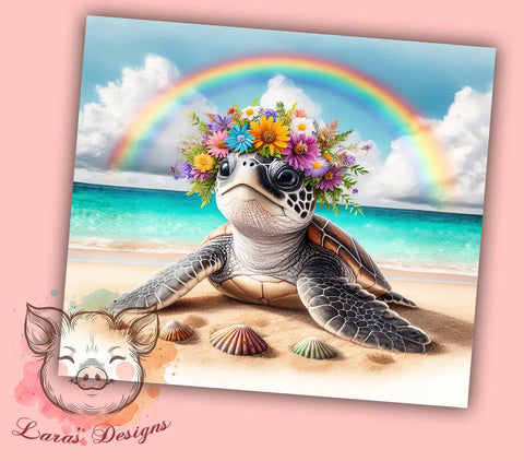 Sea Turtle 20oz Tumbler Png, Straight & Tapered Tumbler Png, Ocean Beach Tumbler Png, Digital Download PNG Sublimation Lara' s Designs 