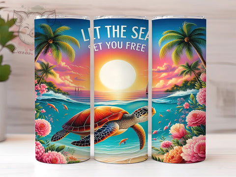 Sea Turtle 20oz Tumbler Png, Straight & Tapered Tumbler Png, Sea Turtle Summer Tumbler Png, Digital Download PNG Sublimation Lara' s Designs 