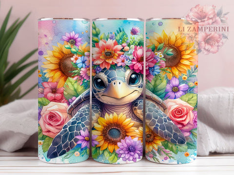 Sea Turtle 20oz Tumbler Wrap PNG, Ocean Beach Tumbler PNG Sublimation Design, Straight & Tapered Tumbler Wrap, Instant Digital Download Sublimation Li Zamperini 