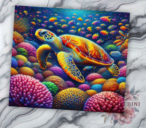 Sea Turtle 20oz Tumbler Wrap PNG, Summer Tumbler Png, Straight & Tapered Tumbler Wrap, Instant Digital Download Sublimation Li Zamperini 