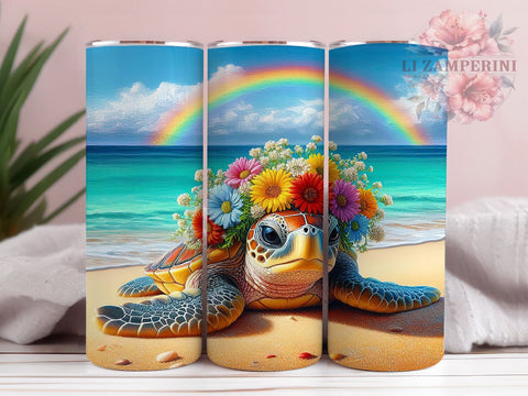 Sea Turtle 20oz Tumbler Wrap PNG, Summer Tumbler Png, Straight & Tapered Tumbler Wrap, Instant Digital Download Sublimation Li Zamperini 
