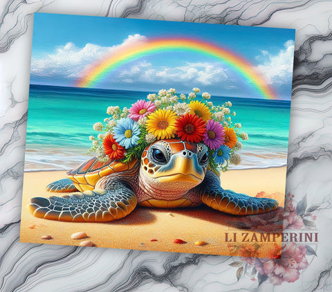Sea Turtle 20oz Tumbler Wrap PNG, Summer Tumbler Png, Straight & Tapered Tumbler Wrap, Instant Digital Download Sublimation Li Zamperini 