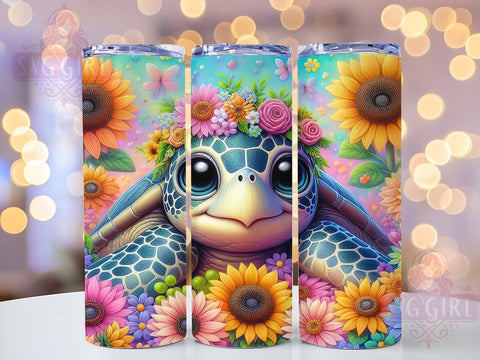 Sea Turtle 20oz Tumbler Wrap Sublimation Design, Straight Tapered Tumbler Wrap, Summer Tumbler Png, Instant Digital Download Sublimation SvggirlplusArt 