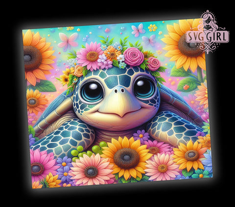 Sea Turtle 20oz Tumbler Wrap Sublimation Design, Straight Tapered Tumbler Wrap, Summer Tumbler Png, Instant Digital Download Sublimation SvggirlplusArt 