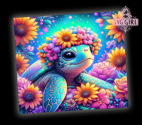 Sea Turtle 20oz Tumbler Wrap Sublimation Design, Straight Tapered Tumbler Wrap, Summer Tumbler Png, Instant Digital Download Sublimation SvggirlplusArt 