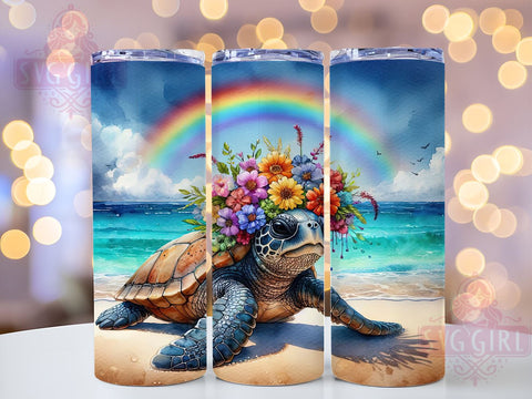Sea Turtle 20oz Tumbler Wrap Sublimation Design, Straight Tapered Tumbler Wrap, Summer Vacation Tumbler Png, Instant Digital Download Sublimation SvggirlplusArt 