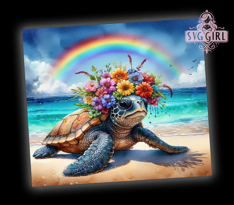 Sea Turtle 20oz Tumbler Wrap Sublimation Design, Straight Tapered Tumbler Wrap, Summer Vacation Tumbler Png, Instant Digital Download Sublimation SvggirlplusArt 