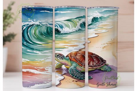 Sea Turtle Beach 20oz Tumbler Wrap Sublimation PixelChick 