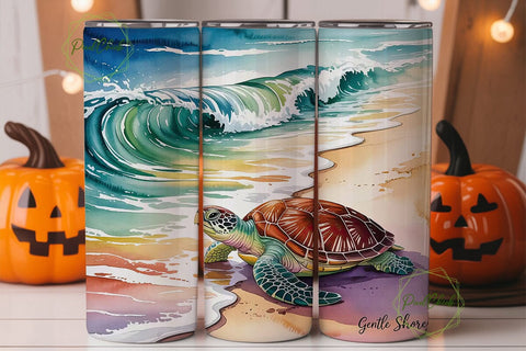 Sea Turtle Beach 20oz Tumbler Wrap Sublimation PixelChick 