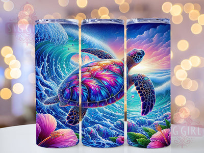 Sea Turtle Beach Desgn 20oz Tumbler, Ocean Cup Wrap, Coastal Turtle Design, Sublimation Tumbler Wrap, 20Oz Tumbler Design, Artistic Beach Cup, Stylish Sea Turtle Wrap Sublimation SvggirlplusArt 