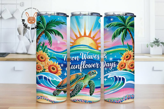 Sea Turtle Beach Ocean Coquette Collage 20oz Skinny Tumbler Wrap Digital Download Seamless PNG, Sea Life Shells Starfish Coastal Digital Art Sublimation Rabbitmakies 