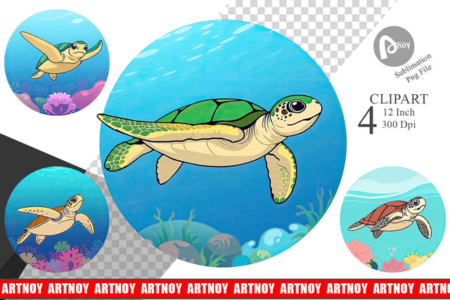 Sea Turtle Clipart Sublimation artnoy 