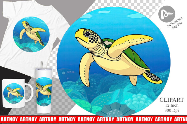 Sea Turtle Clipart Sublimation artnoy 