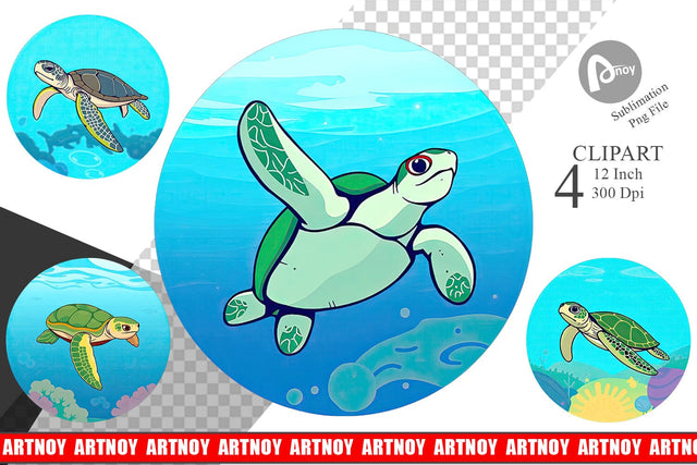 Sea Turtle Clipart Sublimation artnoy 