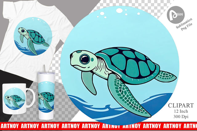 Sea Turtle Clipart Sublimation artnoy 