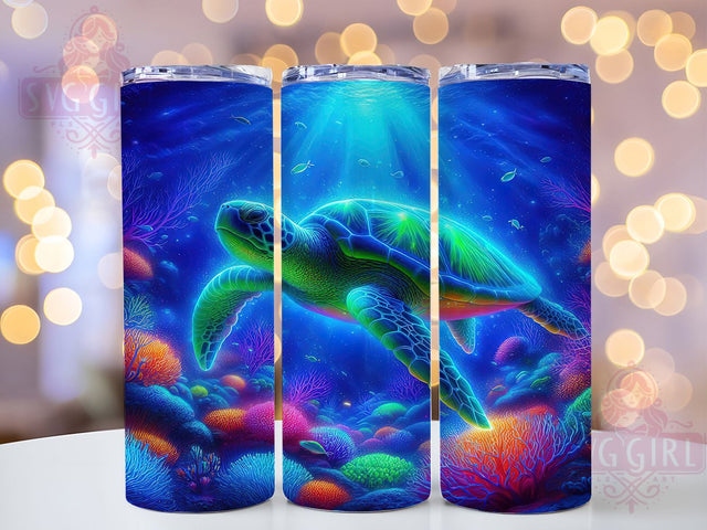 Sea Turtle Coral 20oz Ocean Life Tumbler, Ocean Coral Reef Cup, 20oz Underwater Wrap, Marine Life Sublimation, Magical Ocean PNG, Coastal Beach Tumbler, Fantasy Sea Life Mug Sublimation SvggirlplusArt 