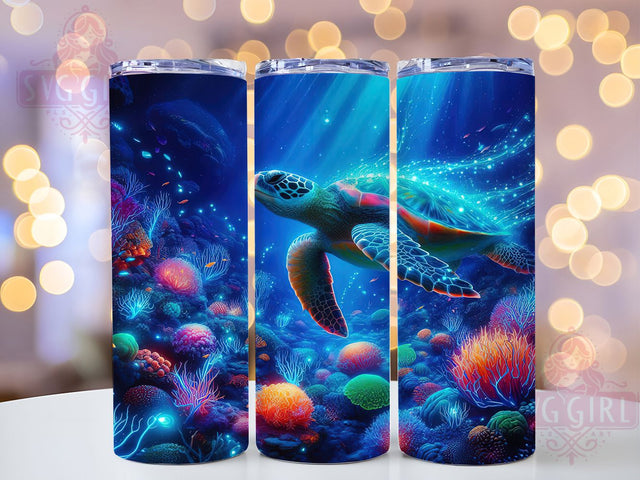 Sea Turtle Coral 20oz Ocean Life Tumbler, Ocean Coral Reef Cup, 20oz Underwater Wrap, Marine Life Sublimation, Magical Ocean PNG, Coastal Beach Tumbler, Fantasy Sea Life Mug Sublimation SvggirlplusArt 