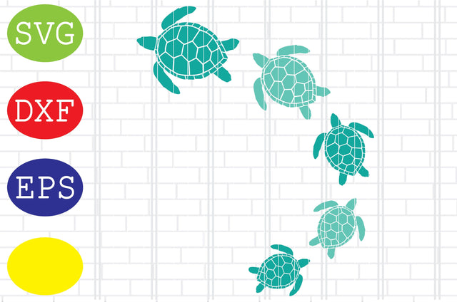 Sea Turtle Family Svg, Marine Turtle Svg, Summer Beach Svg, Jpg, Eps, Dxf Files SVG DigitalSvgFiles 