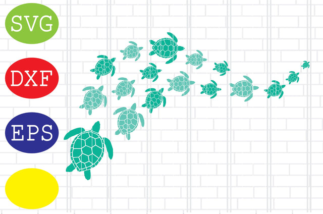 Sea Turtle Family Svg, Summer Beach, Ocean, Hawaii Svg, Jpg, Eps, Dxf Files SVG DigitalSvgFiles 