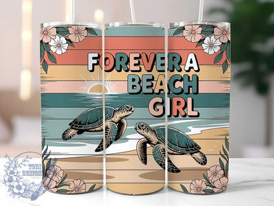 Sea Turtle Floral 20oz Tumbler, Floral Beach Wrap, Beach Girl PNG, Coastal Sublimation Design, 20oz Skinny Tumbler, Turtle Lover Gift, Ocean Floral Art Sublimation ToriDesigns 