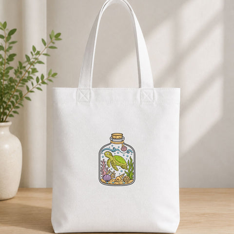 Sea Turtle in a Bottle Machine Embroidery Design – Ocean Marine Life Embroidery File Embroidery/Applique DESIGNS PatternFeed8 