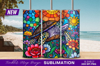 Sea Turtle In Flower Garden Art Png Sublimation Regulrcrative 