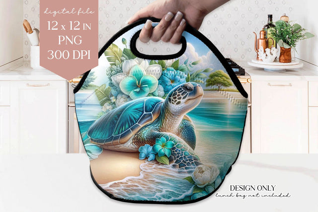 Sea Turtle Lunch Bag PNG Sublimation Design Sublimation BijouBay 