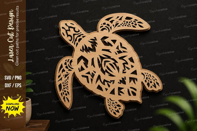 Sea Turtle Mandala Laser Cut SVG Design SVG Regulrcrative 