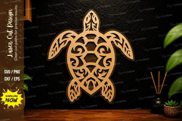 Sea Turtle Mandala Laser Cut SVG Design SVG Regulrcrative 