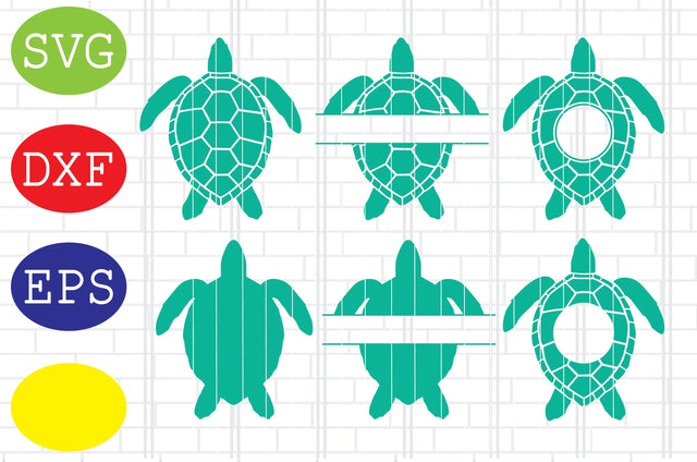 Sea Turtle Monogram Frame, Turtle Monogram, Beach Monogram Svg, Jpg, Eps, Dxf Files SVG DigitalSvgFiles 