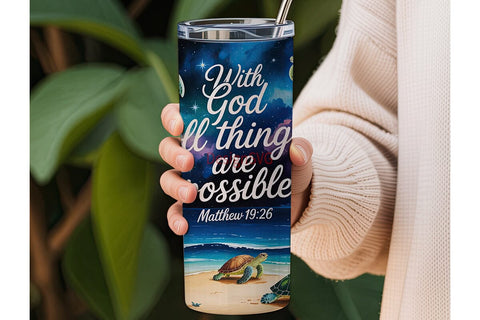 Sea Turtle Night Sky 20oz Tumbler Wrap Sublimation DesignSVG 