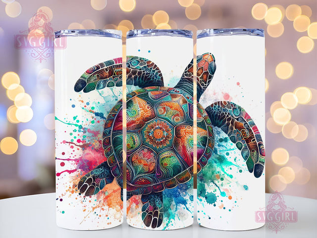 Sea Turtle Ocean 20oz Tumbler Wrap Sublimation Design, Straight Tapered Tumbler Wrap, Sea Turtle Tumbler Png, Instant Digital Download Sublimation SvggirlplusArt 