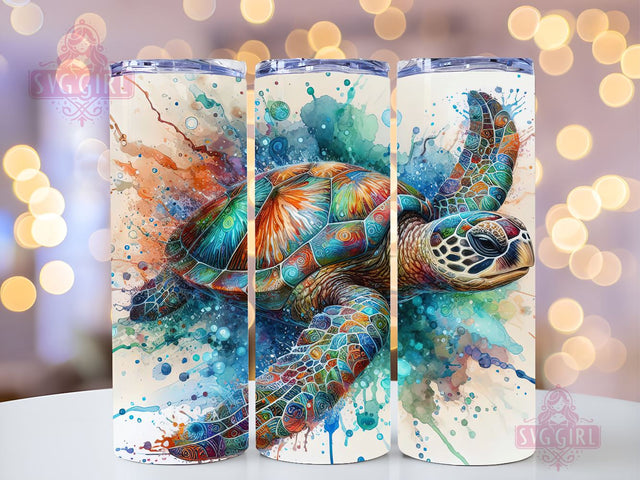 Sea Turtle Ocean 20oz Tumbler Wrap Sublimation Design, Straight Tapered Tumbler Wrap, Sea Turtle Tumbler Png, Instant Digital Download Sublimation SvggirlplusArt 