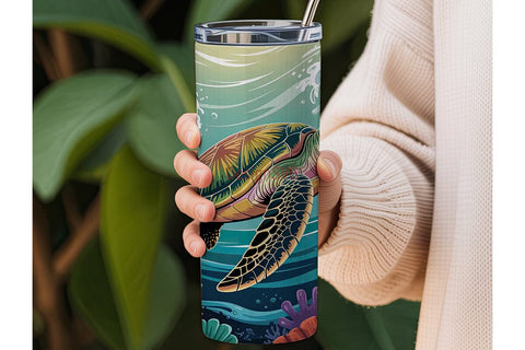 Sea Turtle Ocean 20oz Tumbler Wrap Sublimation DesignSVG 