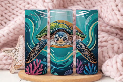Sea Turtle Ocean 20oz Tumbler Wrap Sublimation DesignSVG 