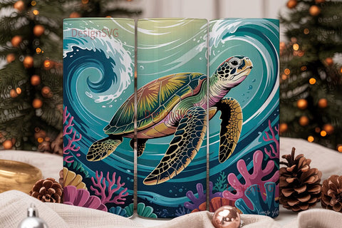 Sea Turtle Ocean 20oz Tumbler Wrap Sublimation DesignSVG 