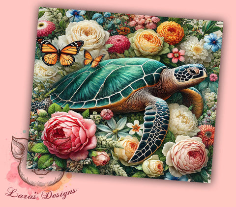 Sea Turtle Ocean Life Tumbler, Ocean Life Drinkware, 20oz Sublimation Wrap, Marine Animal Gift, Coastal Decor Cup, Underwater Tumbler, Beach Lover Gift Sublimation Lara' s Designs 