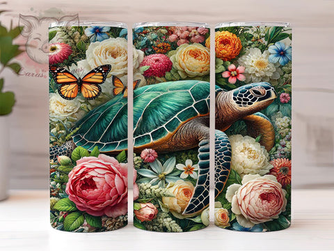 Sea Turtle Ocean Life Tumbler, Ocean Life Drinkware, 20oz Sublimation Wrap, Marine Animal Gift, Coastal Decor Cup, Underwater Tumbler, Beach Lover Gift Sublimation Lara' s Designs 