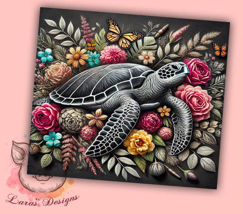 Sea Turtle Ocean Life Tumbler, Ocean Life Drinkware, 20oz Sublimation Wrap, Marine Animal Gift, Coastal Decor Cup, Underwater Tumbler, Beach Lover Gift Sublimation Lara' s Designs 