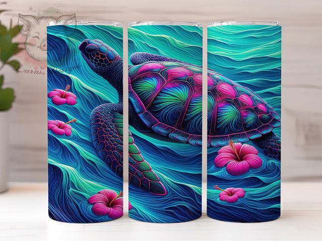 Sea Turtle Ocean Tumbler Wrap Design, Ocean Tumbler Wrap, Tropical Tumbler, 20oz Tumbler Design, Sublimation Wrap, Marine Life Tumbler, Beach Vibes Tumbler Sublimation Lara' s Designs 
