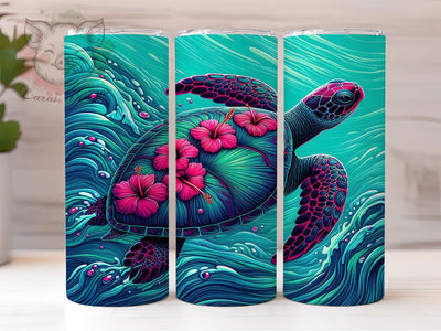 Sea Turtle Ocean Tumbler Wrap Design, Ocean Tumbler Wrap, Tropical Tumbler, 20oz Tumbler Design, Sublimation Wrap, Marine Life Tumbler, Beach Vibes Tumbler Sublimation Lara' s Designs 