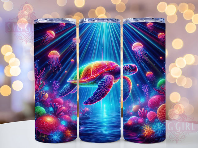 Sea Turtle Ocean Tumbler Wrap, Ocean Lover Design, Sea Life Tumbler, 20Oz Sublimation Wrap, Turtle Art Print, Ocean Theme Design, Tumbler Sublimation Sublimation SvggirlplusArt 