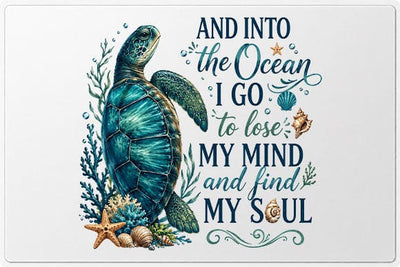 Sea Turtle Quote PNG And Into The Ocean I Go Sublimation PNG SVG BillahCrafts 
